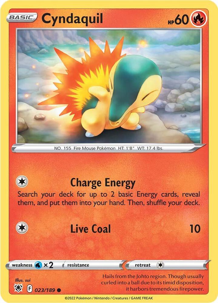 Cyndaquil 023/189 card from SWSH10: Astral Radiance