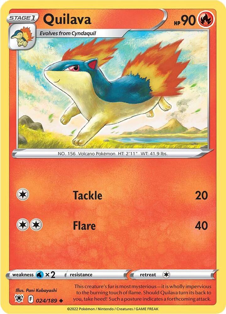 Quilava 024/189 card from SWSH10: Astral Radiance