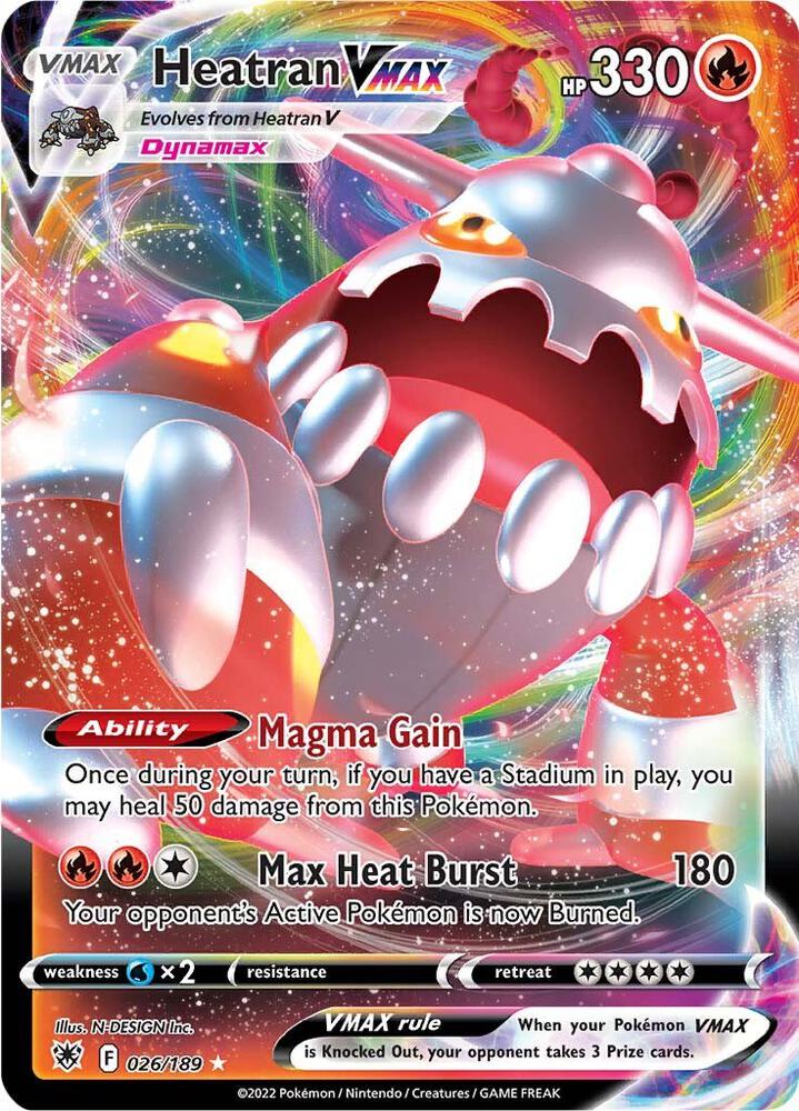Heatran VMAX 026/189 card from SWSH10: Astral Radiance