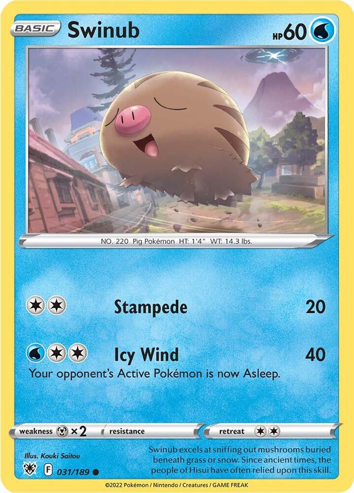 Swinub 031/189 card from SWSH10: Astral Radiance