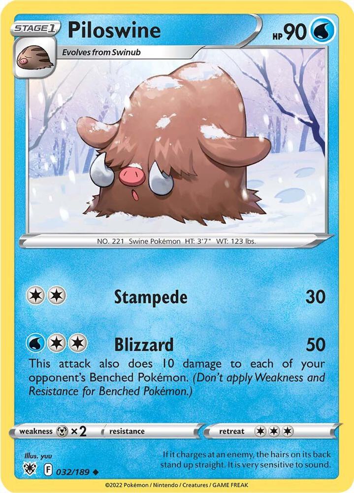 Piloswine 032/189 card from SWSH10: Astral Radiance
