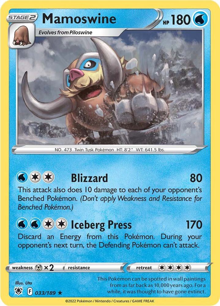 Mamoswine 033/189 card from SWSH10: Astral Radiance