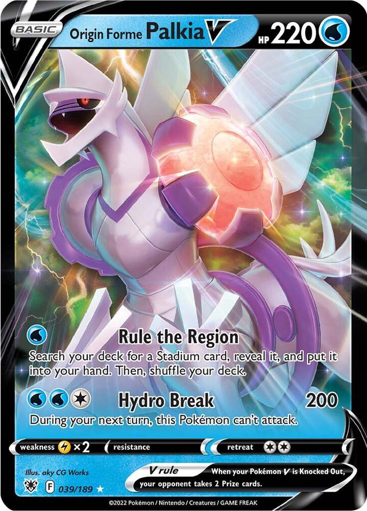 Origin Forme Palkia V 039/189 card from SWSH10: Astral Radiance