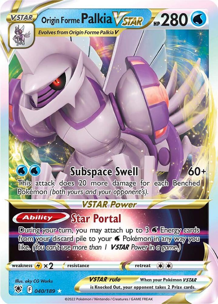 Origin Forme Palkia VSTAR 040/189 card from SWSH10: Astral Radiance
