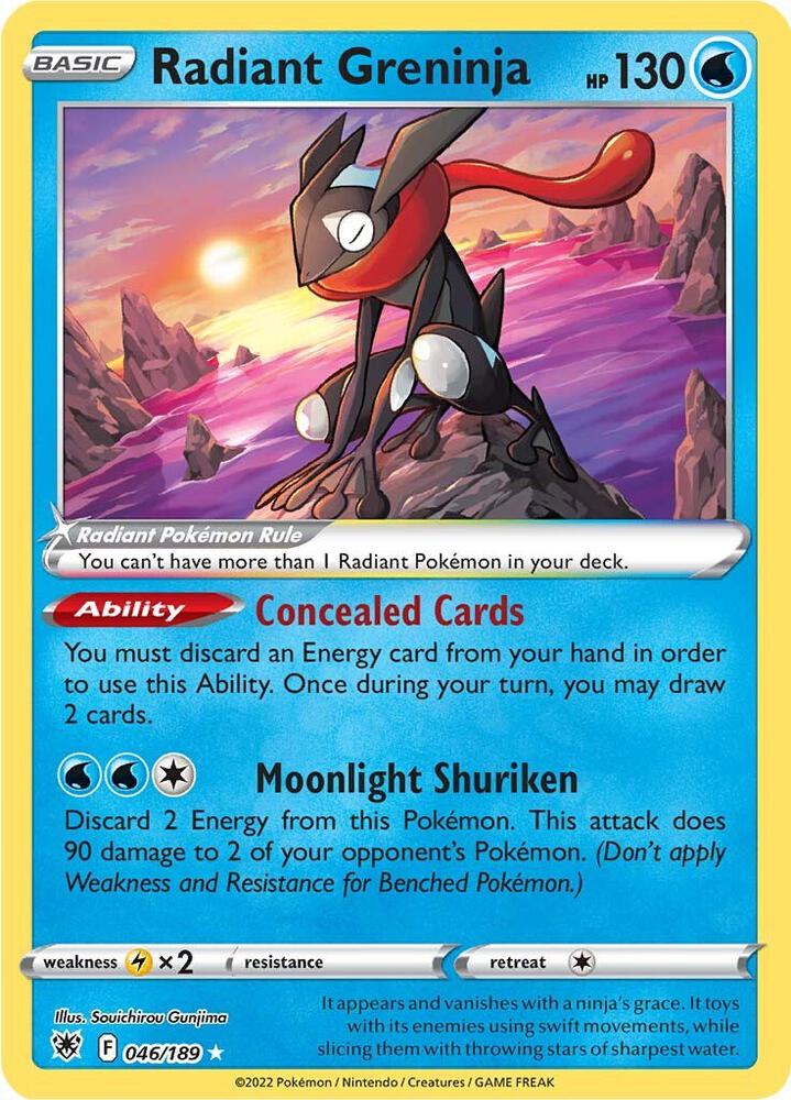 Radiant Greninja 046/189 card from SWSH10: Astral Radiance