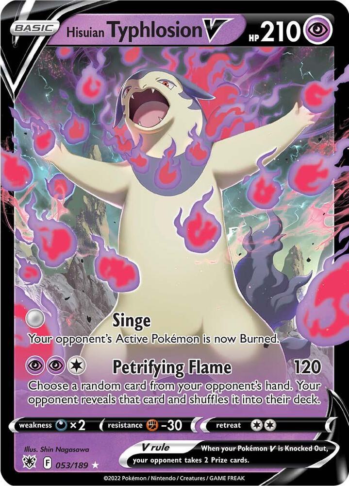 Hisuian Typhlosion V 053/189 card from SWSH10: Astral Radiance