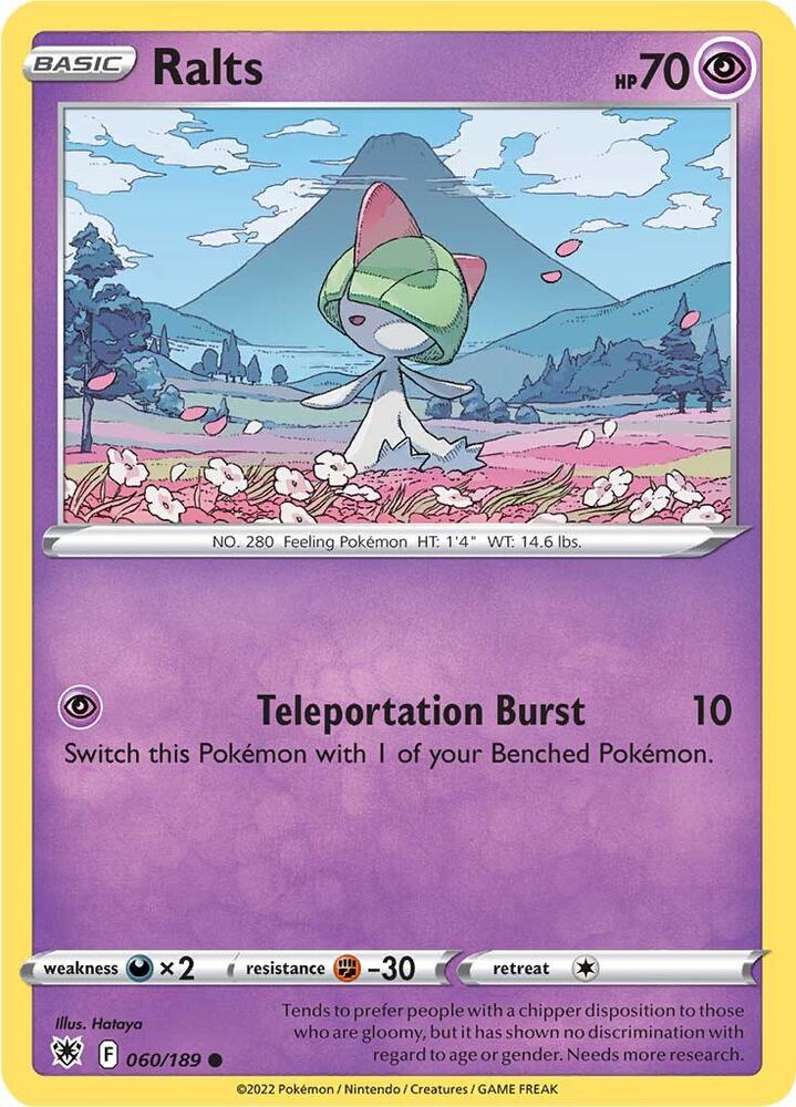 Ralts 060/189 card from SWSH10: Astral Radiance