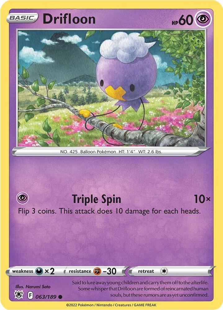 Drifloon 063/189 card from SWSH10: Astral Radiance