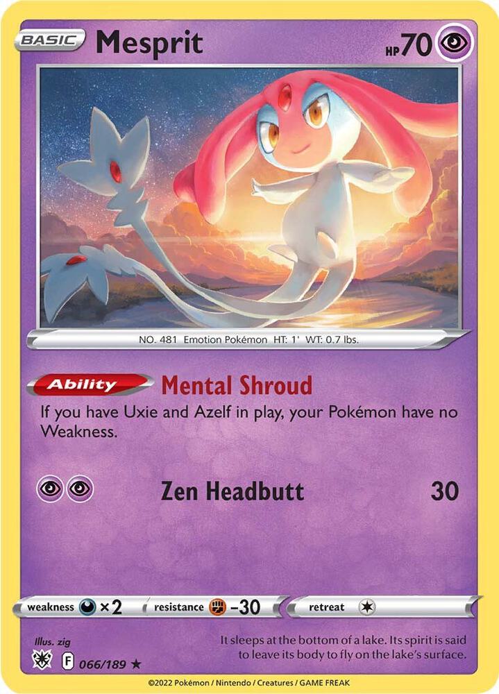 Mesprit 066/189 card from SWSH10: Astral Radiance
