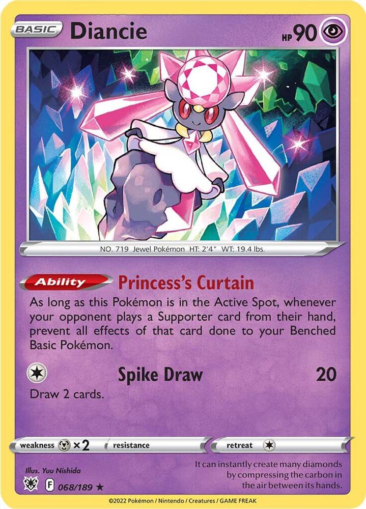 Diancie 068/189 card from SWSH10: Astral Radiance
