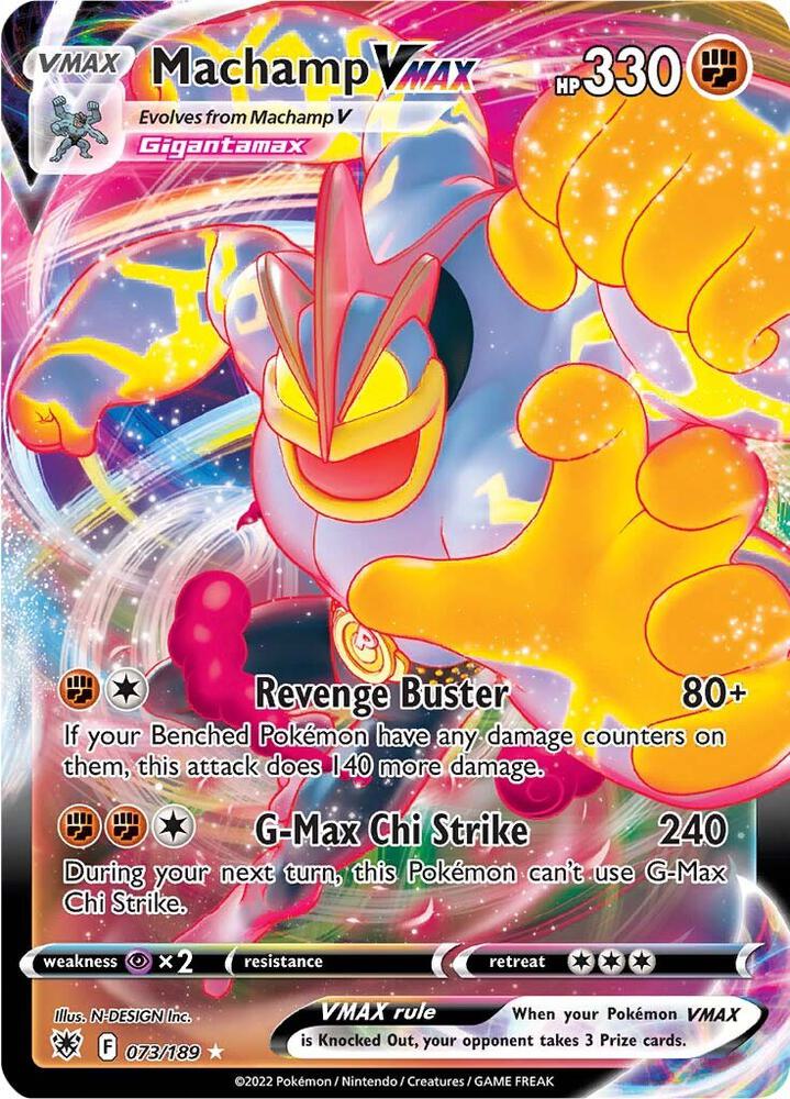 Machamp VMAX 073/189 card from SWSH10: Astral Radiance