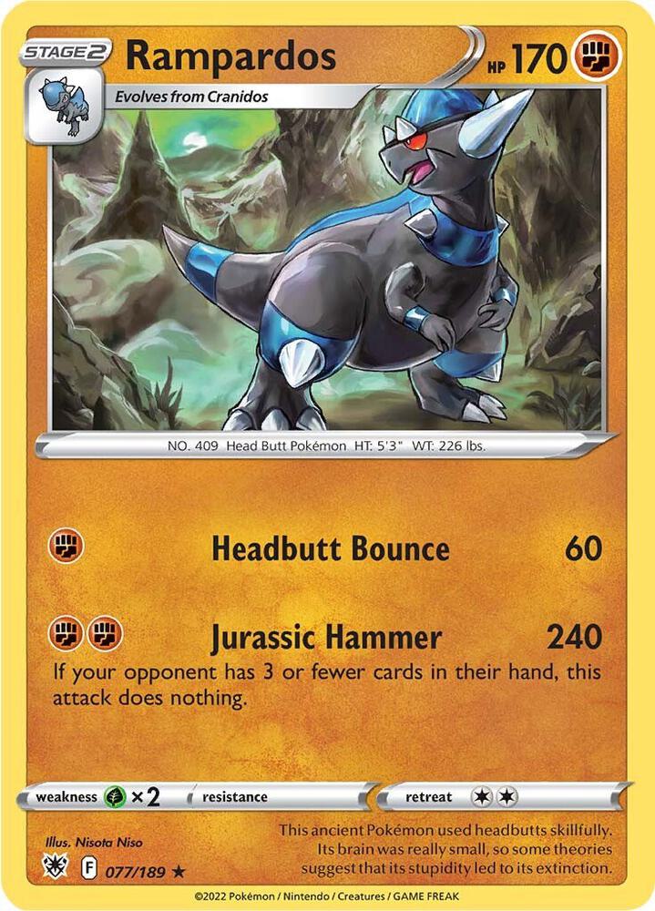 Rampardos 077/189 card from SWSH10: Astral Radiance