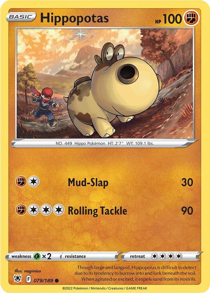 Hippopotas 079/189 card from SWSH10: Astral Radiance