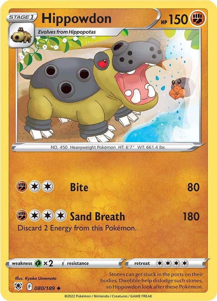 Hippowdon 080/189 card from SWSH10: Astral Radiance