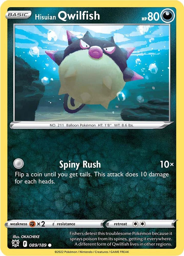 Hisuian Qwilfish (89) 089/189 card from SWSH10: Astral Radiance
