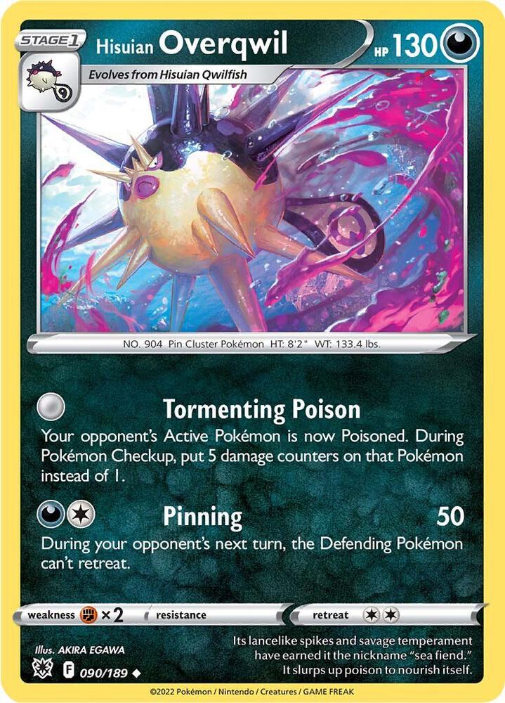 Hisuian Overqwil (90) 090/189 card from SWSH10: Astral Radiance
