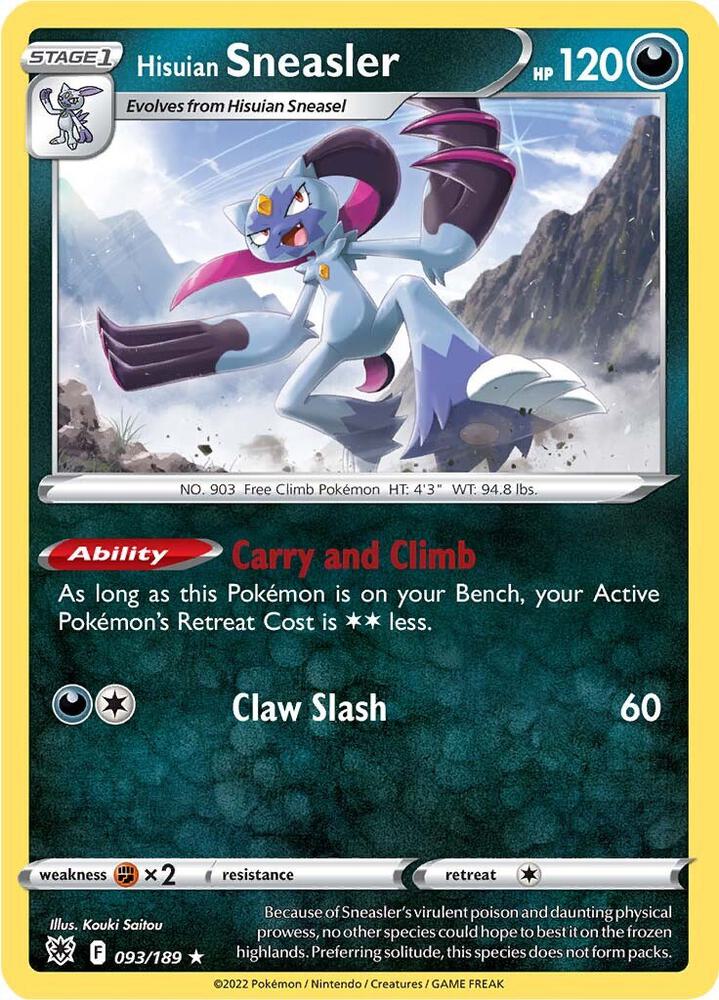 Hisuian Sneasler 093/189 card from SWSH10: Astral Radiance