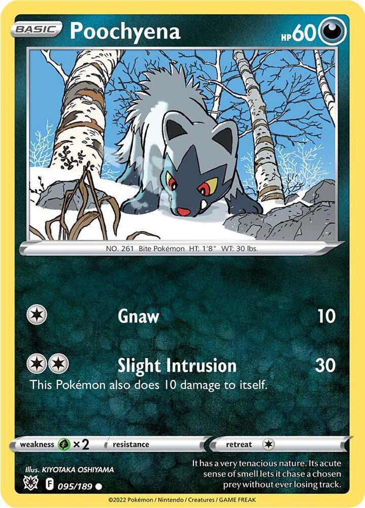 Poochyena 095/189 card from SWSH10: Astral Radiance
