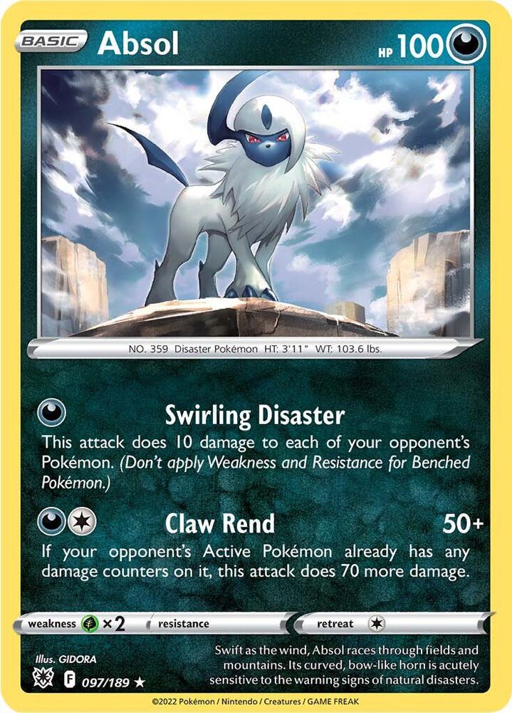 Absol 097/189 card from SWSH10: Astral Radiance