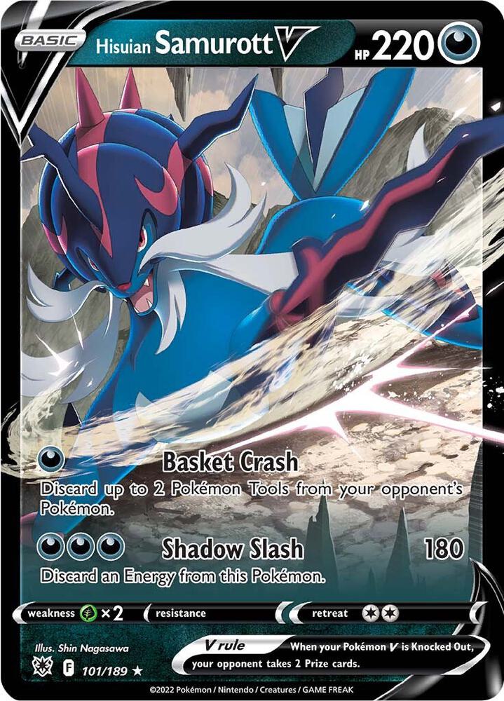 Hisuian Samurott V 101/189 card from SWSH10: Astral Radiance