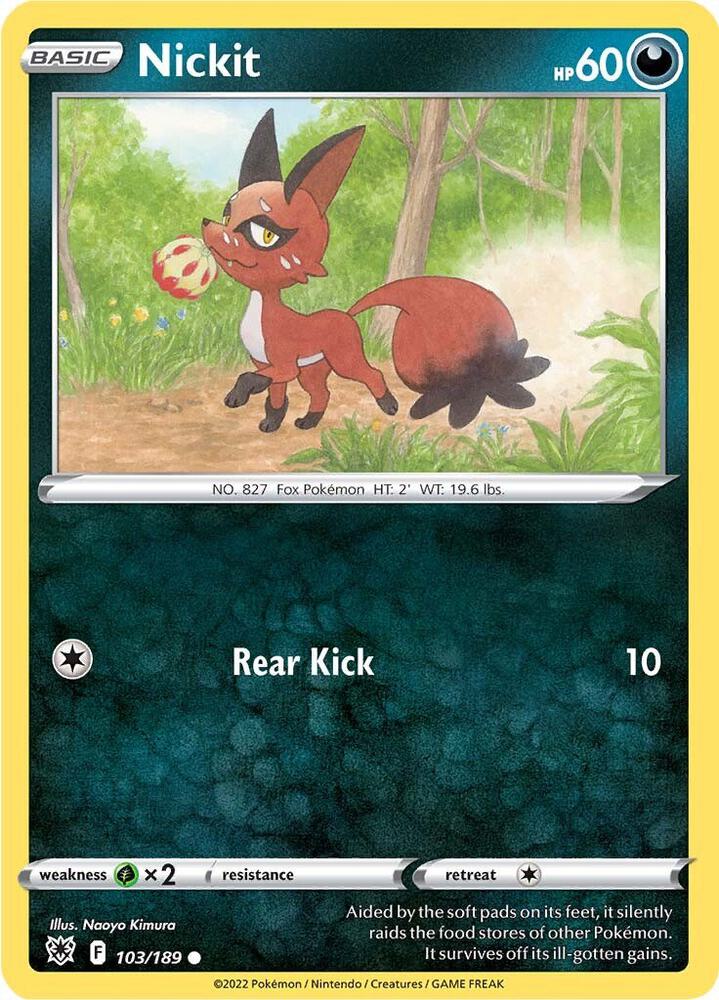 Nickit 103/189 card from SWSH10: Astral Radiance
