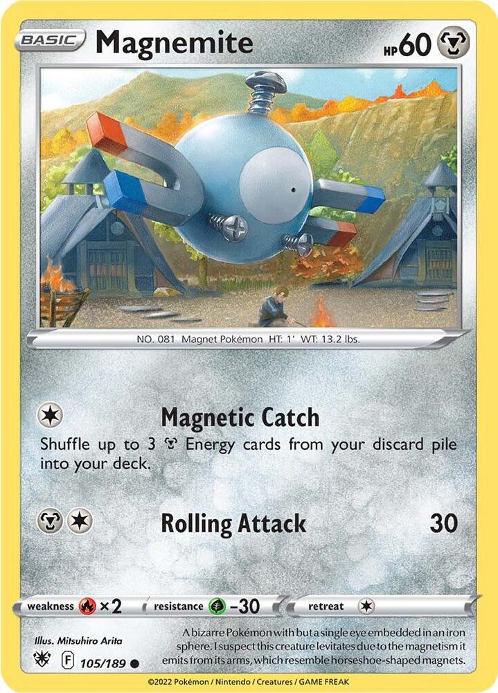 Magnemite 105/189 card from SWSH10: Astral Radiance