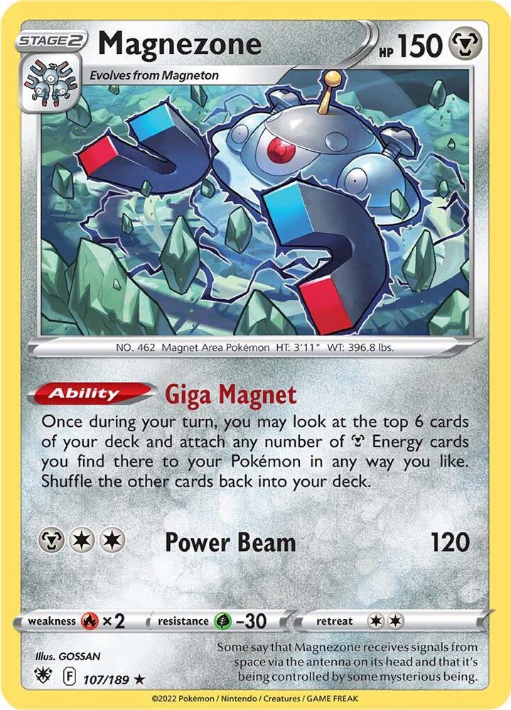 Magnezone 107/189 card from SWSH10: Astral Radiance