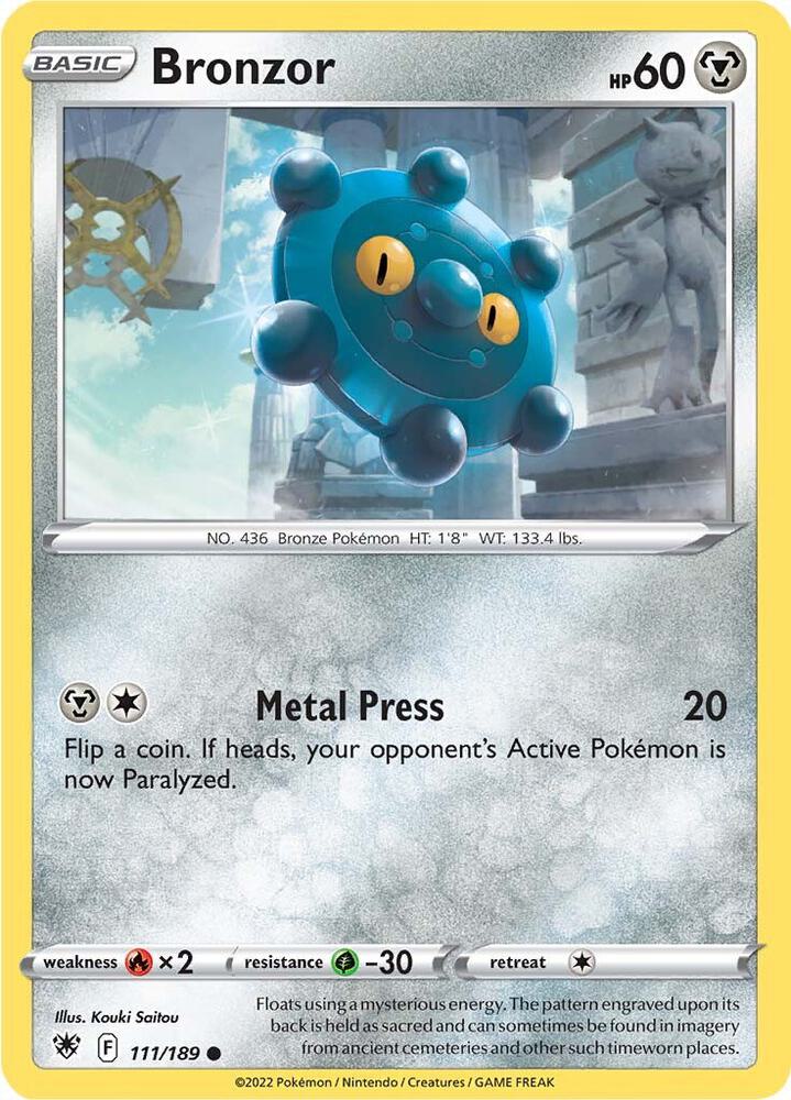 Bronzor 111/189 card from SWSH10: Astral Radiance