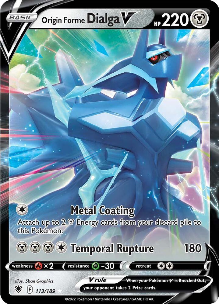 Origin Forme Dialga V 113/189 card from SWSH10: Astral Radiance