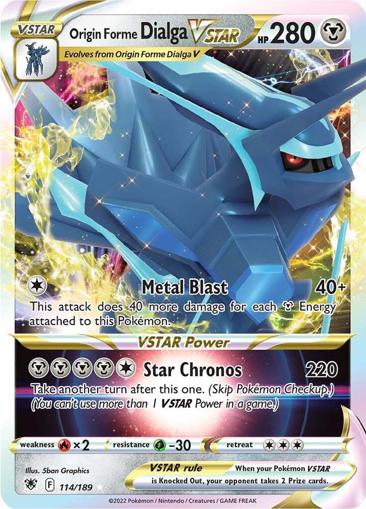 Origin Forme Dialga VSTAR 114/189 card from SWSH10: Astral Radiance