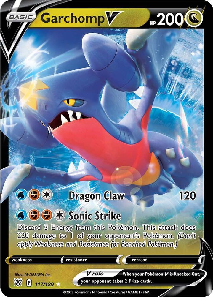 Garchomp V 117/189 card from SWSH10: Astral Radiance
