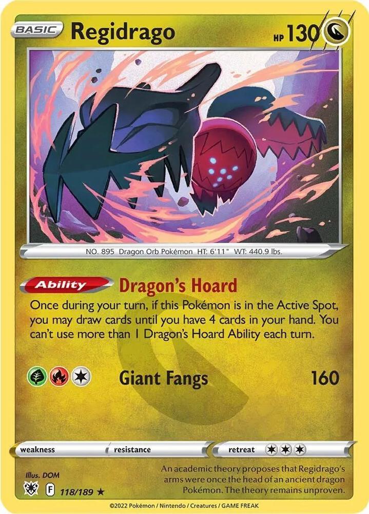 Regidrago 118/189 card from SWSH10: Astral Radiance