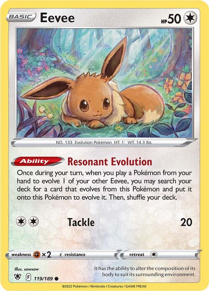 Eevee 119/189 card from SWSH10: Astral Radiance