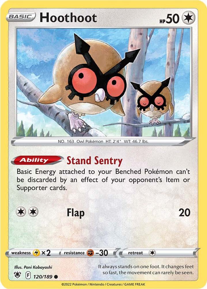 Hoothoot 120/189 card from SWSH10: Astral Radiance