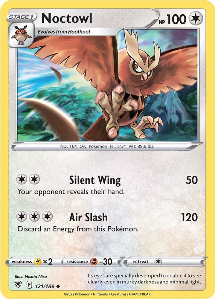 Noctowl 121/189 card from SWSH10: Astral Radiance