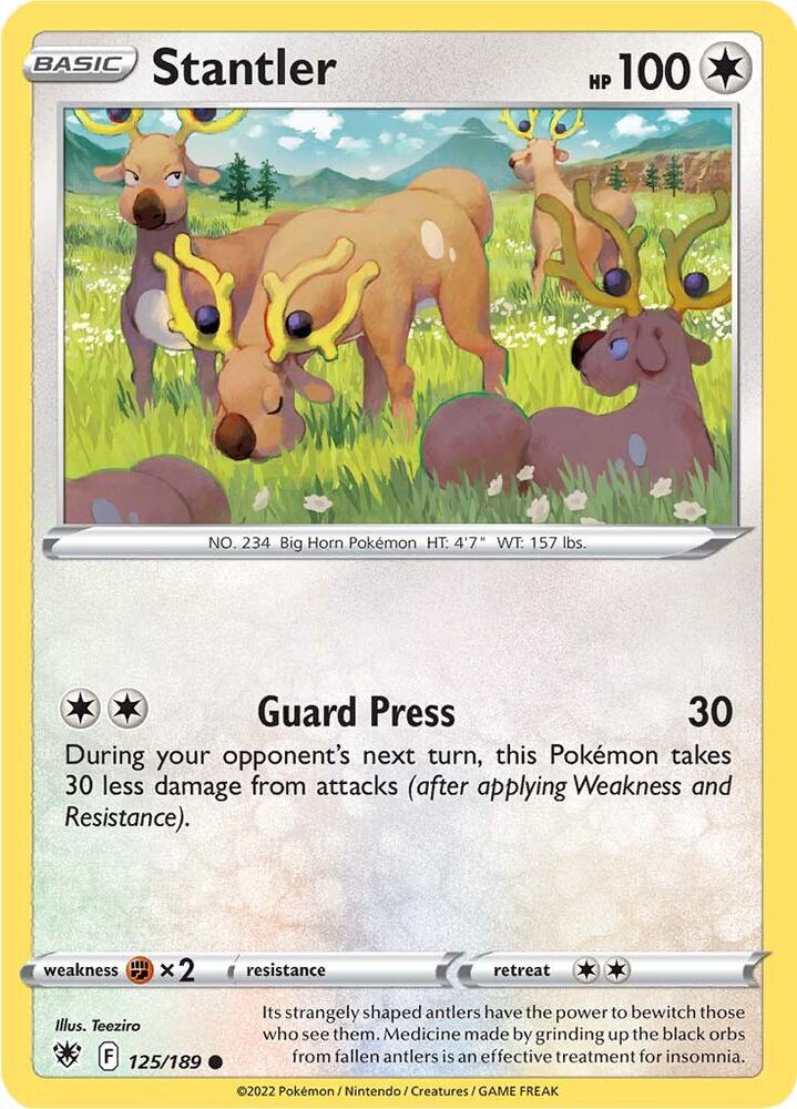 Stantler 125/189 card from SWSH10: Astral Radiance