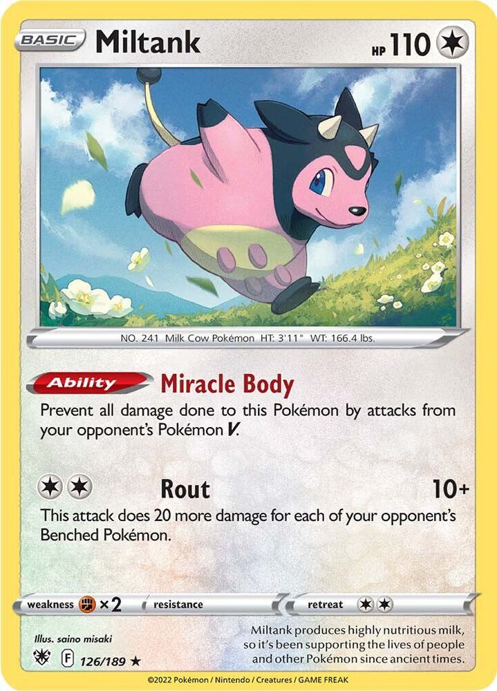 Miltank 126/189 card from SWSH10: Astral Radiance