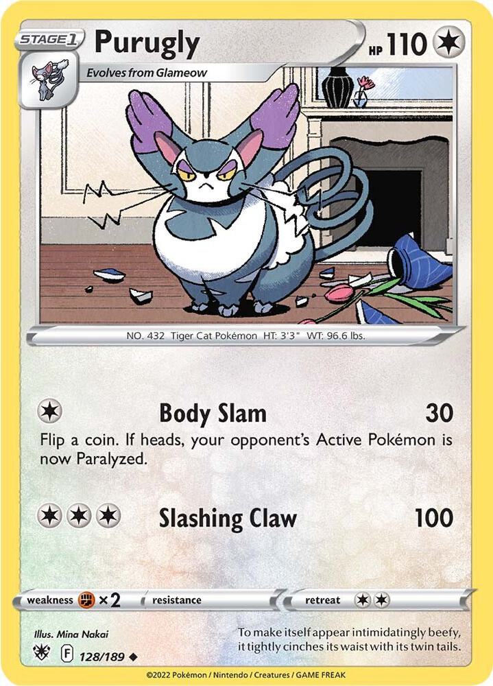 Purugly 128/189 card from SWSH10: Astral Radiance