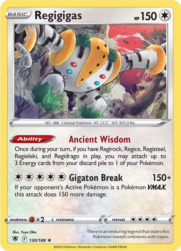 Regigigas 130/189 card from SWSH10: Astral Radiance