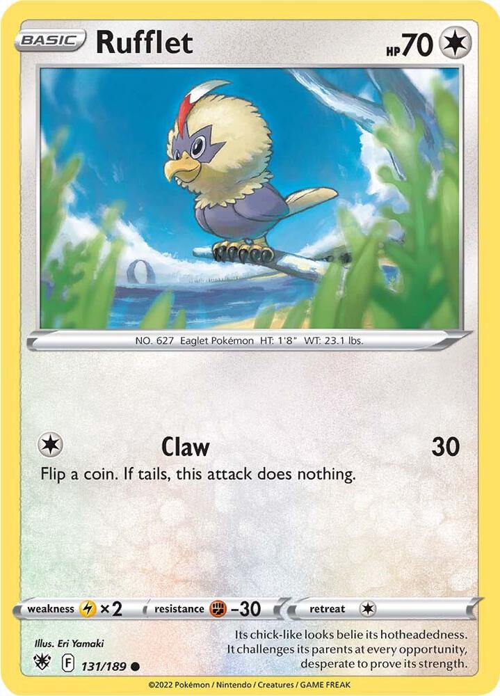Rufflet 131/189 card from SWSH10: Astral Radiance