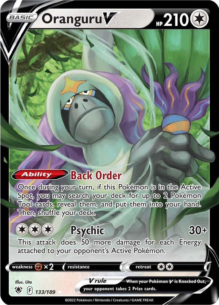 Oranguru V 133/189 card from SWSH10: Astral Radiance