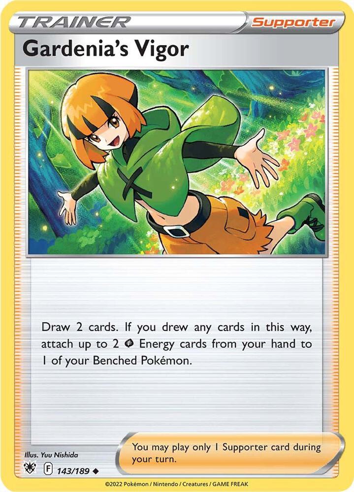 Gardenia's Vigor 143/189 card from SWSH10: Astral Radiance