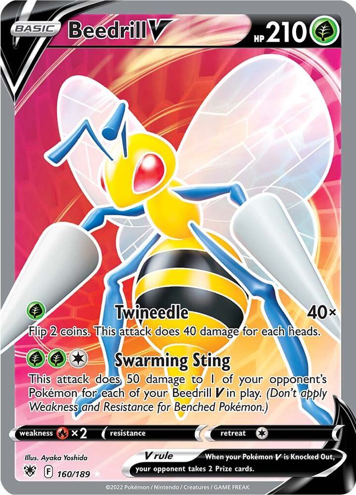 Beedrill V (Full Art) 160/189 card from SWSH10: Astral Radiance