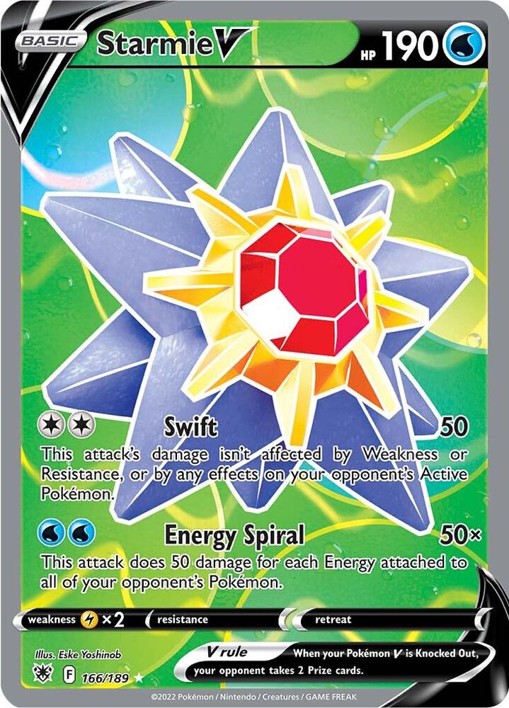 Starmie V (Full Art) 166/189 card from SWSH10: Astral Radiance