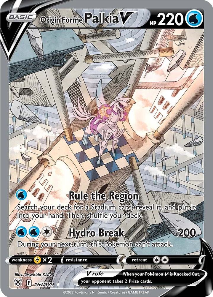 Origin Forme Palkia V (Alternate Full Art) 167/189 card from SWSH10: Astral Radiance