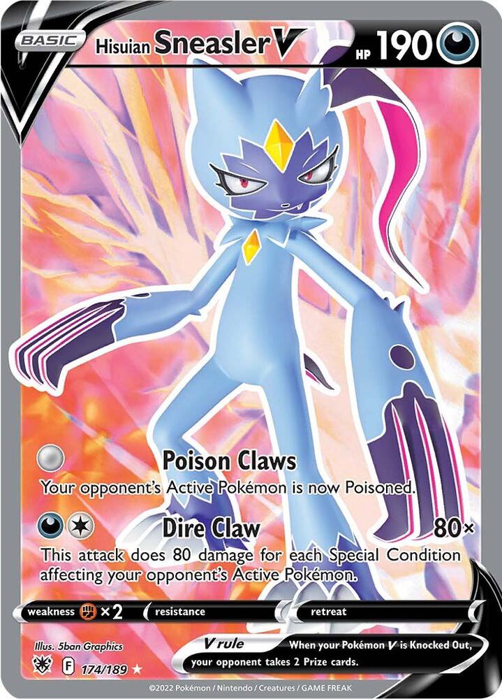 Hisuian Sneasler V (Full Art) 174/189 card from SWSH10: Astral Radiance