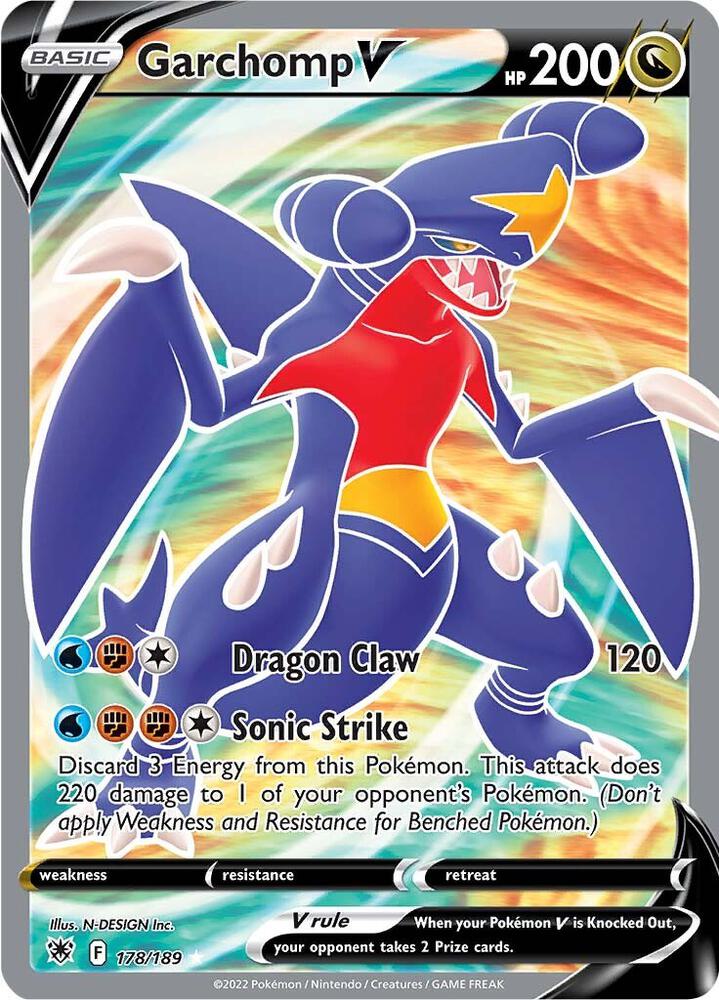 Garchomp V (Full Art) 178/189 card from SWSH10: Astral Radiance