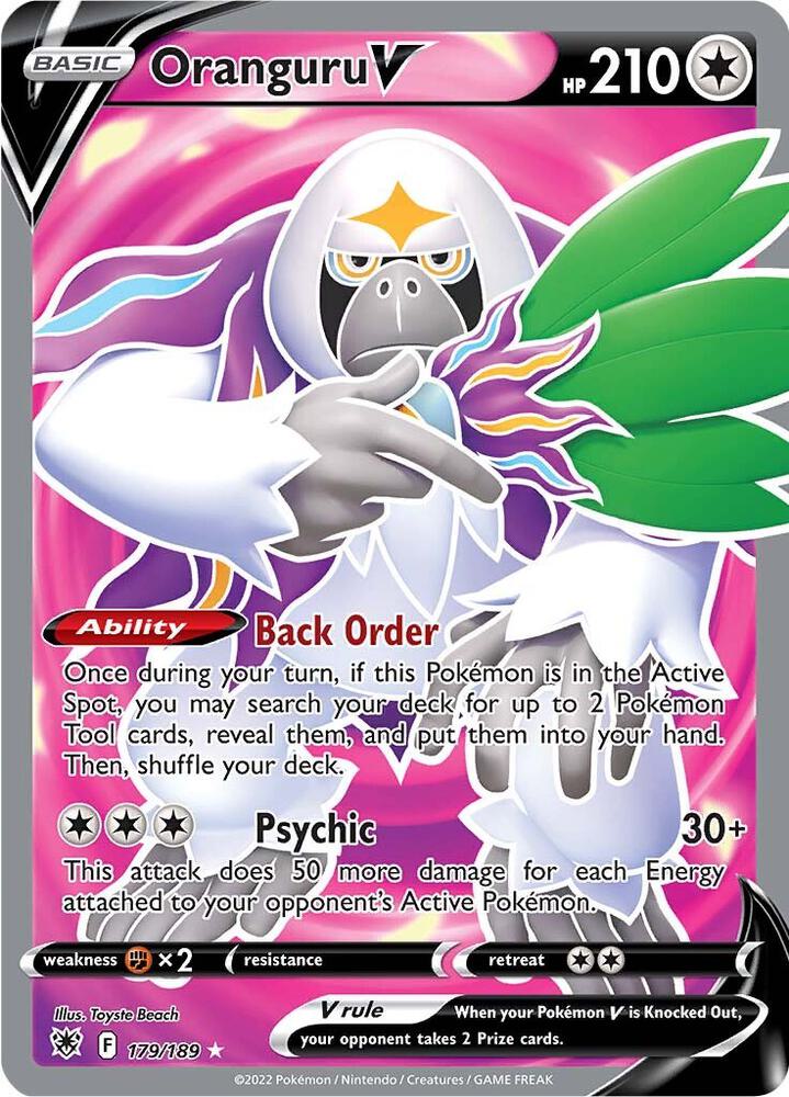 Oranguru V (Full Art) 179/189 card from SWSH10: Astral Radiance