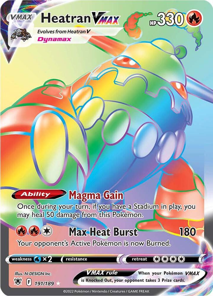 Heatran VMAX (Secret) 191/189 card from SWSH10: Astral Radiance