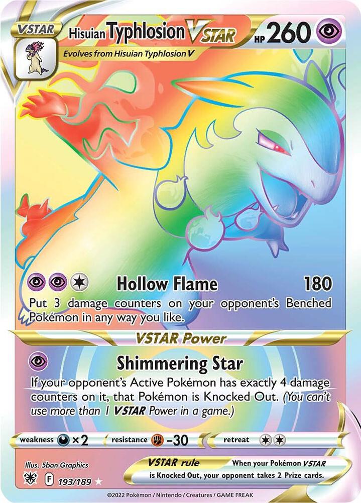 Hisuian Typhlosion VSTAR (Secret) 193/189 card from SWSH10: Astral Radiance